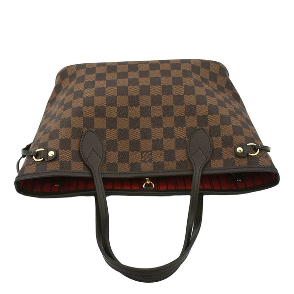 LOUIS VUITTON Neverfull PM Damier Ebene Tote Shoulder Bag Brown