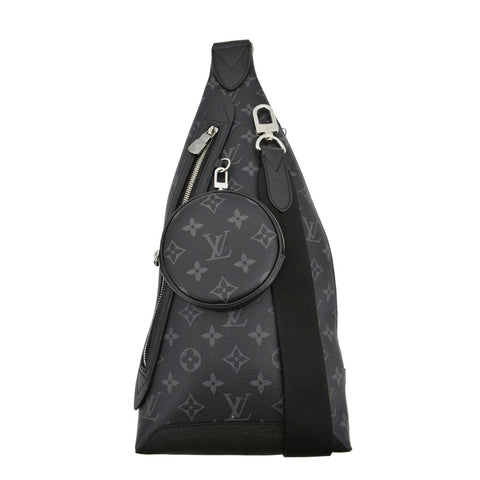 LOUIS VUITTON Duo Sling Taigarama Backpack Bag Black