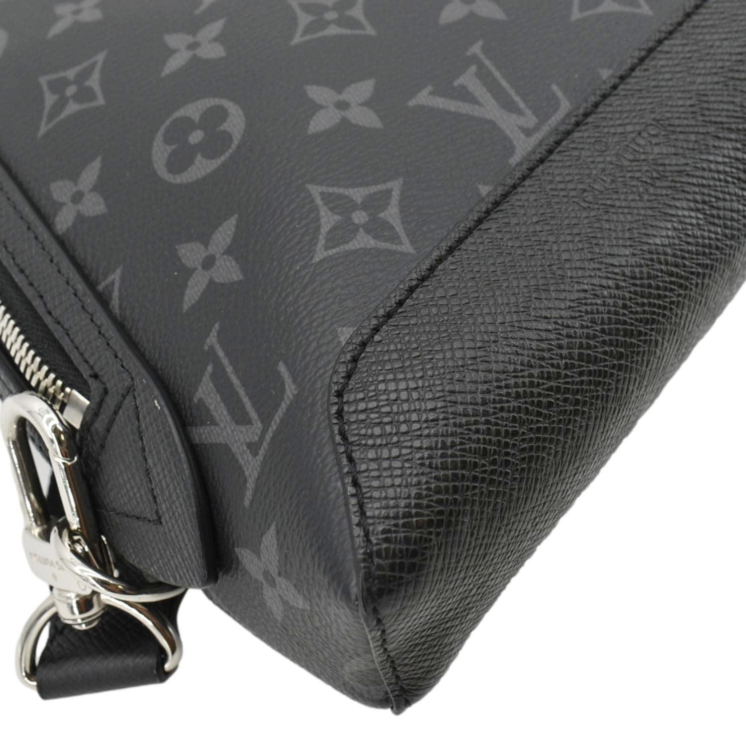 LOUIS VUITTON Duo Sling Taigarama Backpack Bag Black