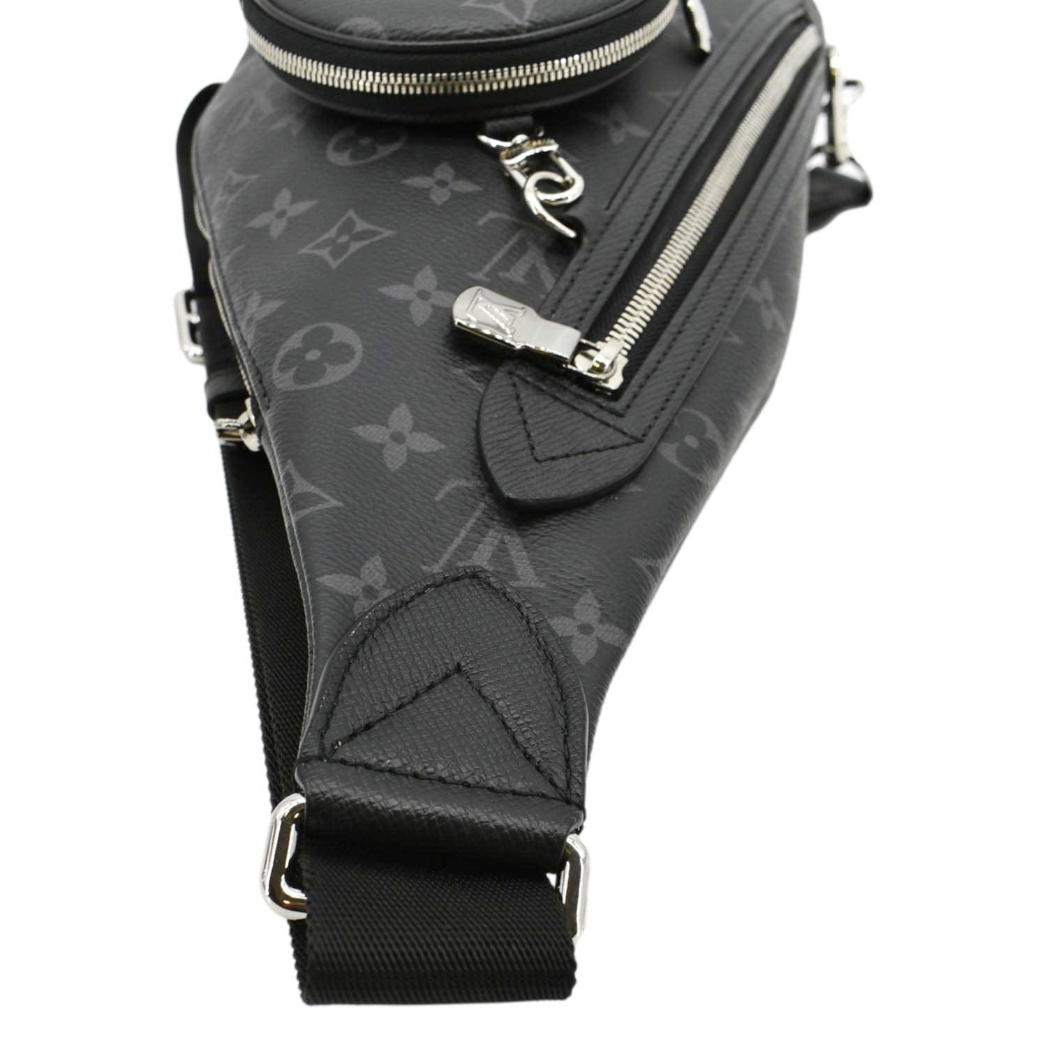 LOUIS VUITTON Duo Sling Taigarama Backpack Bag Black