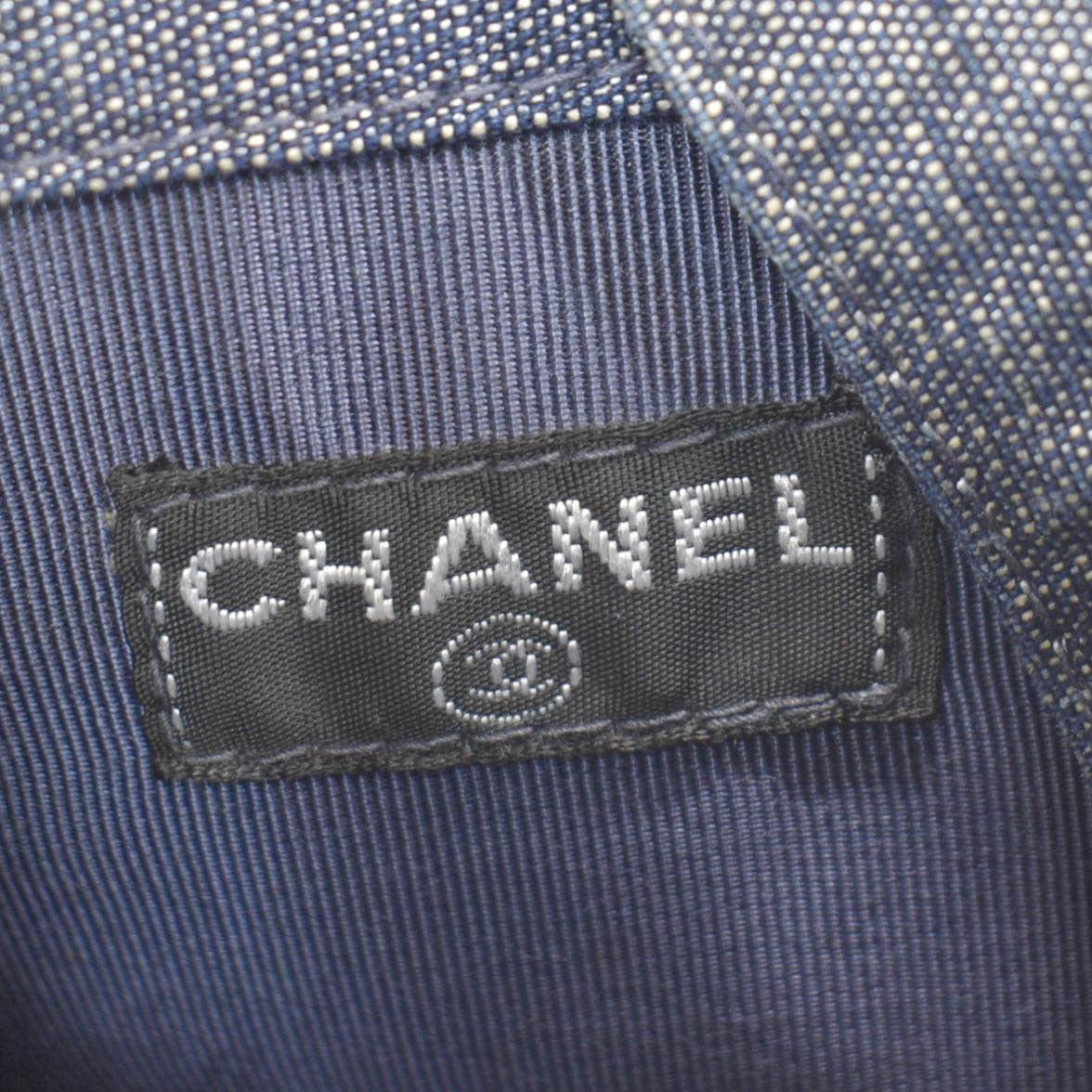 CHANELシャネル CHANEL Sequin Denim Small Drawstring Bucket Bag Blue