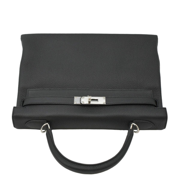 HERMES Kelly 32 Shoulder Bag Black upper llook
