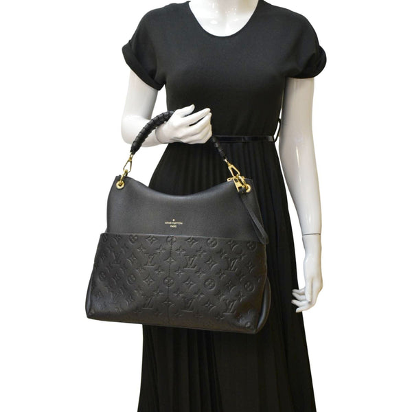 LOUIS VUITTON Maida Monogram Empreinte Leather Hobo Shoulder Bag Black