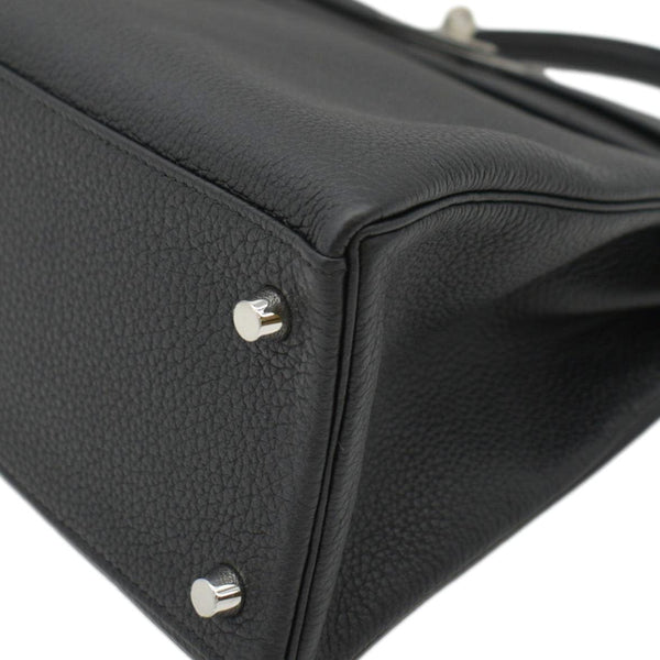 HERMES Kelly 32 Togo Leather Tote Shoulder Bag Black