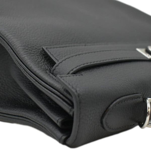 HERMES Kelly 32 Togo Leather Tote Shoulder Bag Black