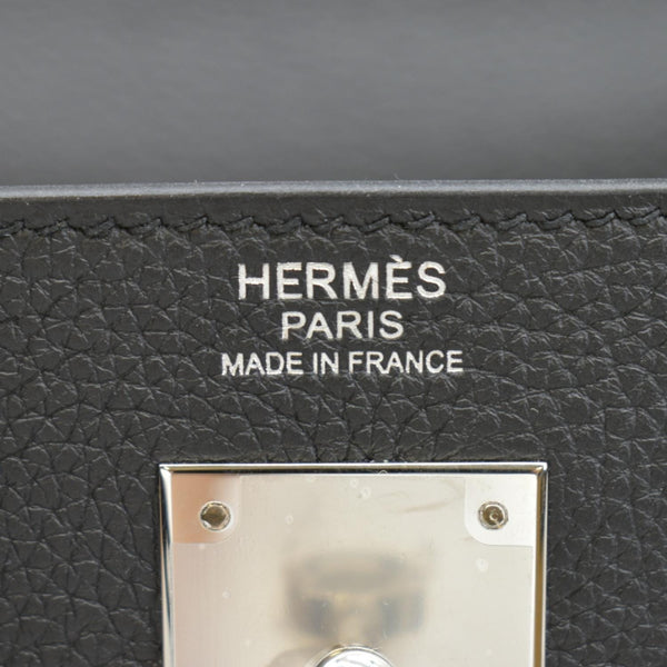 HERMES Kelly 32 Togo Leather Tote Shoulder Bag Black