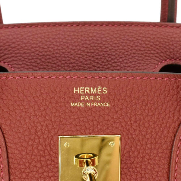 HERMES Birkin 30 Togo Leather Tote Bag Red 2020