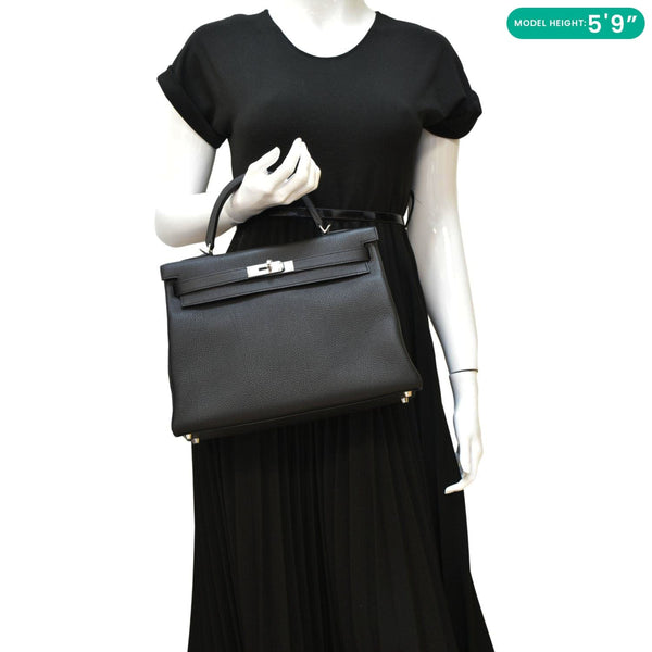 HERMES Kelly 32 Shoulder Bag Black dummy look