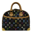 LOUIS VUITTON Trouville Multicolor Monogram Canvas Satchel Bag Black
