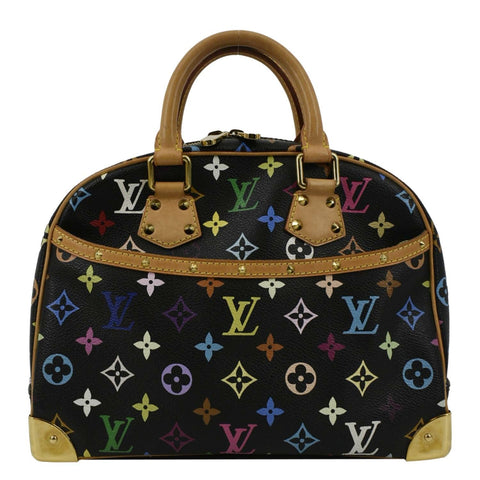 LOUIS VUITTON Trouville Multicolor Monogram Canvas Satchel Bag Black