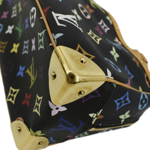LOUIS VUITTON Trouville Multicolor Monogram Canvas Satchel Bag Black