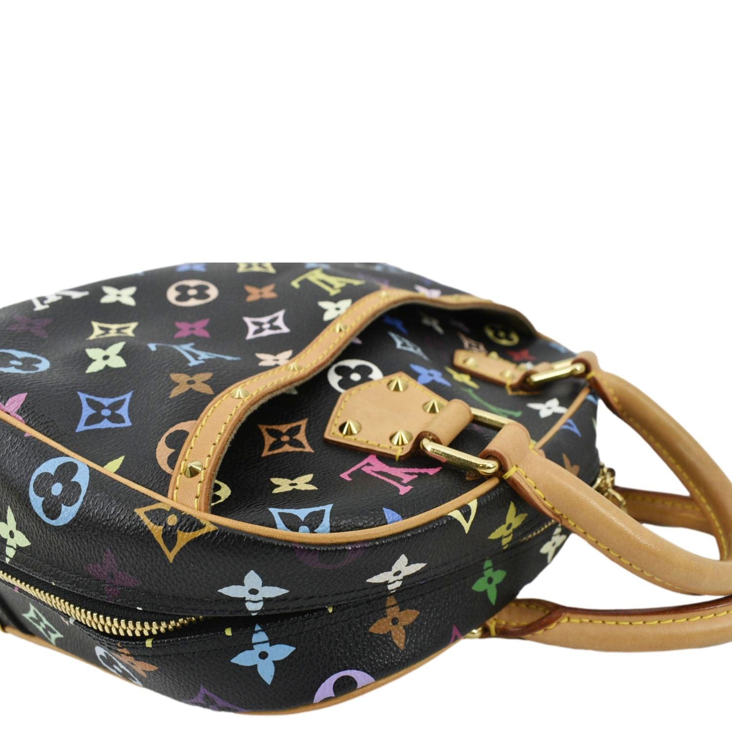 louis vuitton black monogram multicolore trouville mini backpack LOUIS VUITTON Trouville Multicolor Monogram Canvas Satchel Bag Black