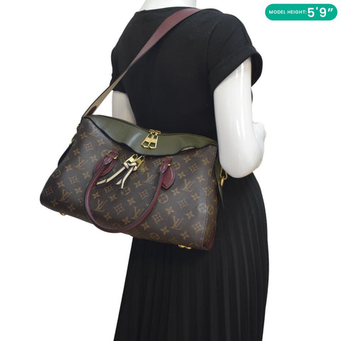 LOUIS VUITTON Tuileries Monogram Canvas Tote Shoulder Bag Brown