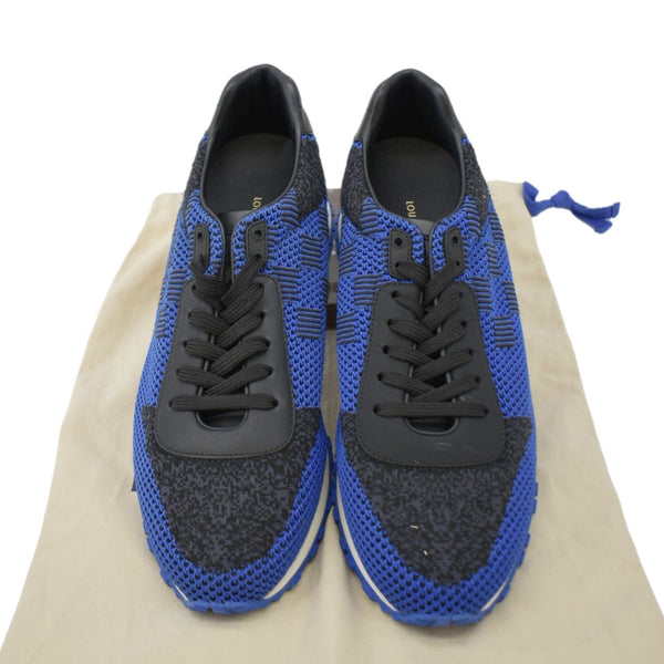 LOUIS VUITTON Runaway Trainer Damier Leather Sneakers Blue US 6