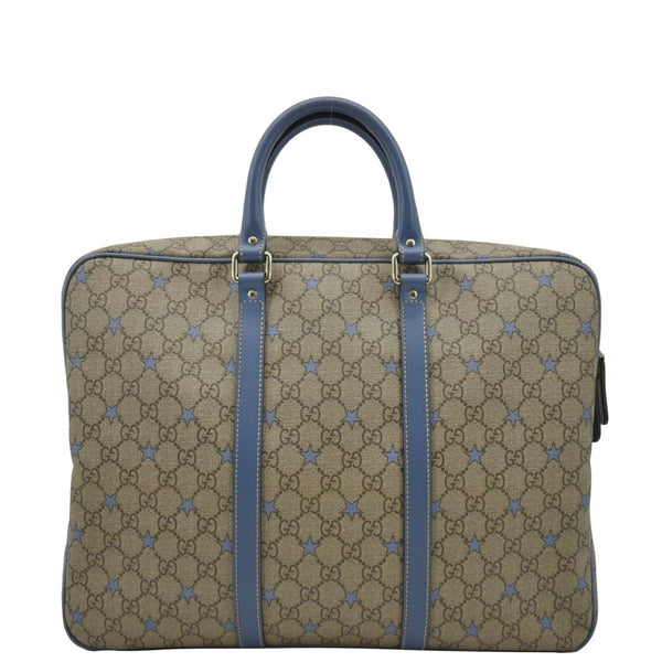 GUCCI Brown Briefcase with Blue Stars
