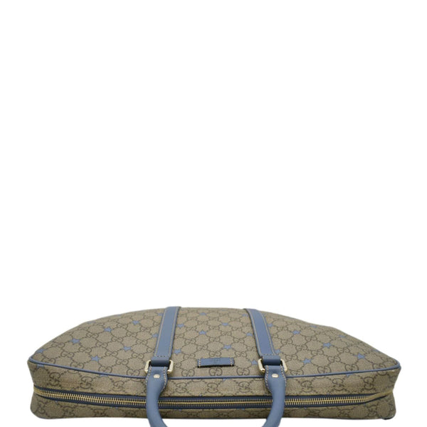 GUCCI Brown & blue tote bag with zipper & handles (