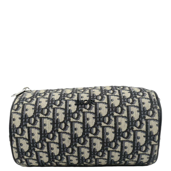 CHRISTIAN DIOR Roller Oblique Canvas Messenger Bag Navy Blue