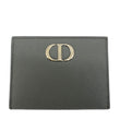 CHRISTIAN DIOR 30 Montaigne Grained Calfskin Leather Card Holder Dark Grey
