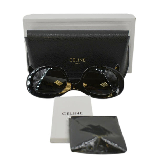 CELINE Triomphe 01 Acetate Sunglasses Black