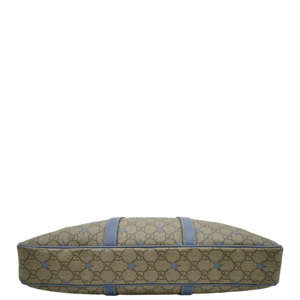 GUCCI Brown canvas briefcase w/ blue straps 