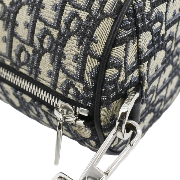 CHRISTIAN DIOR Roller Oblique Canvas Messenger Bag Navy Blue