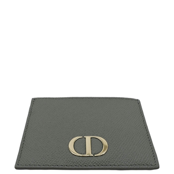 CHRISTIAN DIOR 30 Montaigne Grained Calfskin Leather Card Holder Dark Grey
