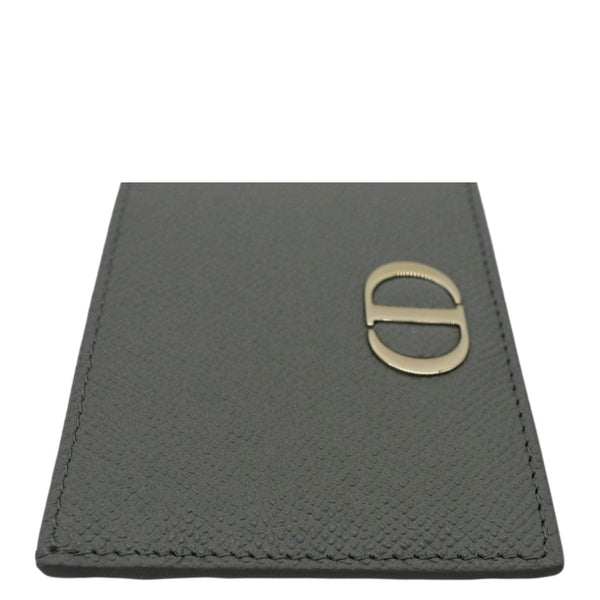 CHRISTIAN DIOR 30 Montaigne Grained Calfskin Leather Card Holder Dark Grey