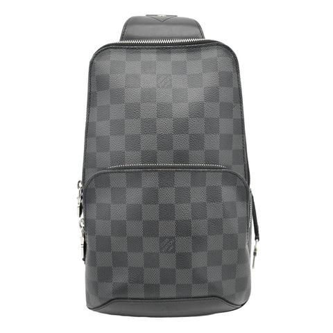 LOUIS VUITTON Avenue Sling Damier Graphite Backpack Bag Black