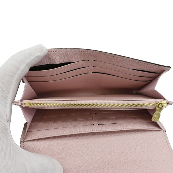 LOUIS VUITTON Sarah Damier Ebene Wallet Rose Ballerine