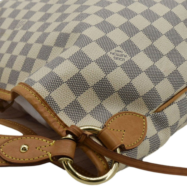 LOUIS VUITTON Delightful MM Damier Azur Hobo Shoulder Bag White