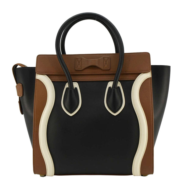 CELINE Luggage Smooth Leather Shoulder Bag Tricolor