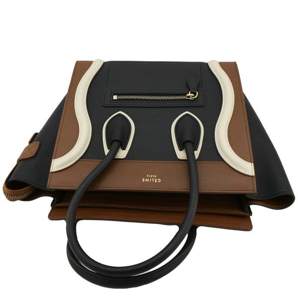 CELINE Luggage Smooth Leather Shoulder Bag Tricolor