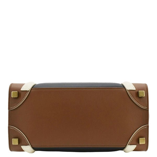 CELINE Luggage Smooth Leather Shoulder Bag Tricolor