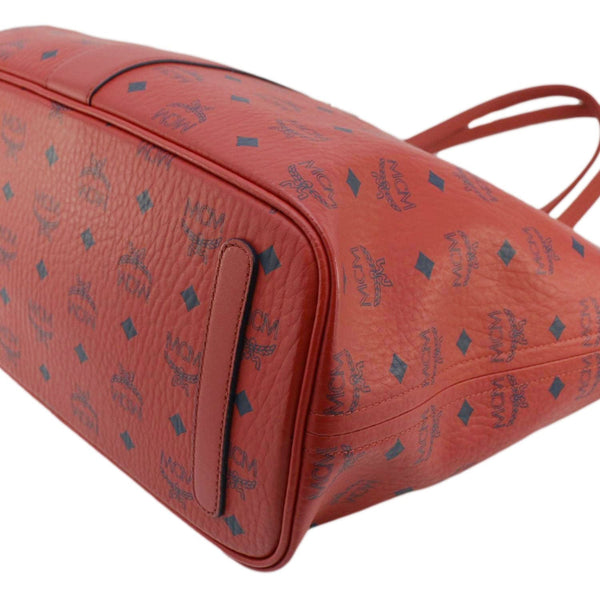 MCM Reversible Liz Large Visetos Canvas Shopper Tote Bag  Red