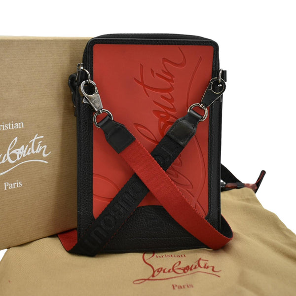 CHRISTIAN LOUBOUTIN Loubilab Leather Messenger Bag Red