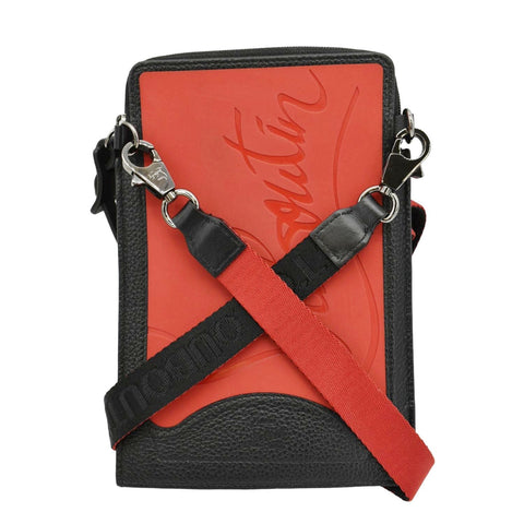 CHRISTIAN LOUBOUTIN Loubilab Leather Messenger Bag Red