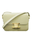 CELINE Teen Triomphe Leather Shoulder Bag Almond Green