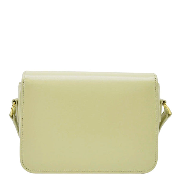 CELINE Teen Triomphe Leather Shoulder Bag Almond Green