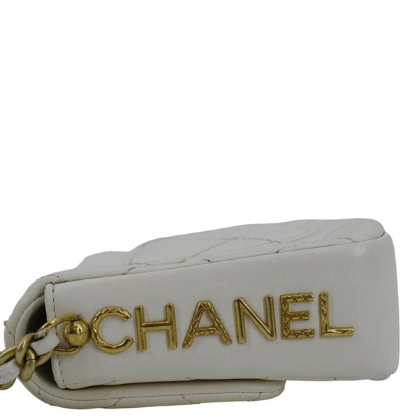 CHANEL Side Note Flap Quilted Leather Crossbody Bag Off White