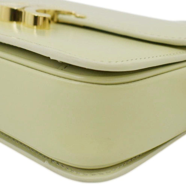 CELINE Teen Triomphe Leather Shoulder Bag Almond Green