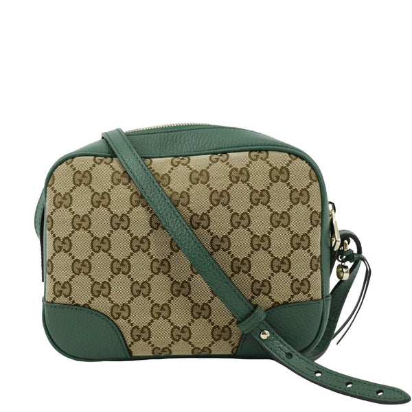 GUCCI Bree GG Canvas Leather Crossbody Bag Green 449413