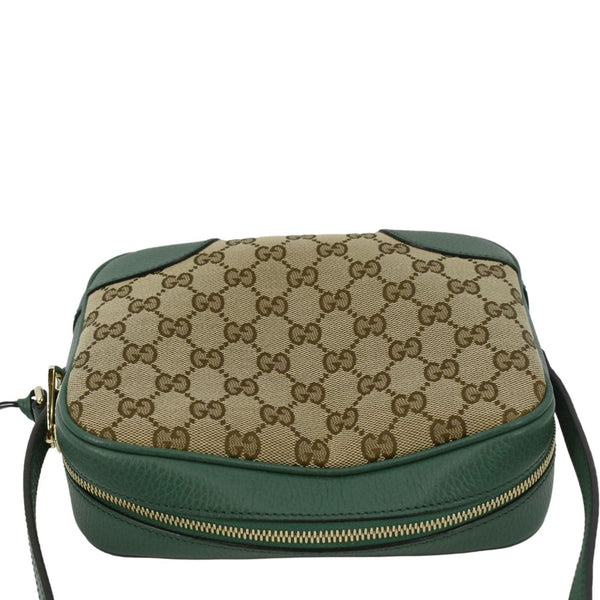 GUCCI Bree GG Canvas Leather Crossbody Bag Green 449413