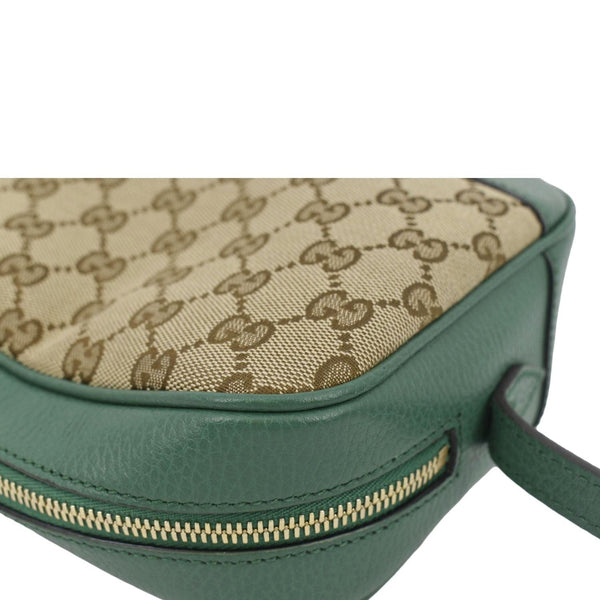GUCCI Bree GG Canvas Leather Crossbody Bag Green 449413