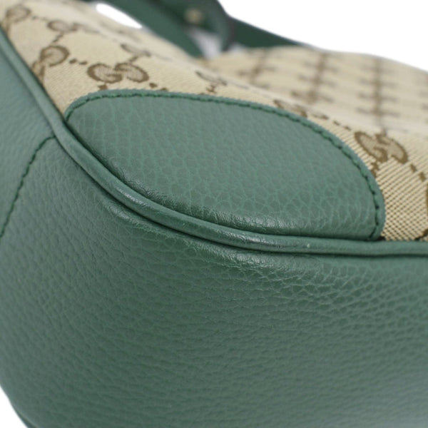 GUCCI Bree GG Canvas Leather Crossbody Bag Green 449413