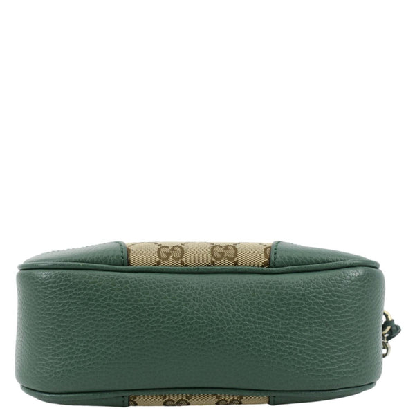 GUCCI Bree GG Canvas Leather Crossbody Bag Green 449413