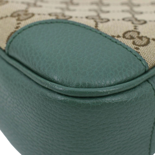 GUCCI Bree GG Canvas Leather Crossbody Bag Green 449413