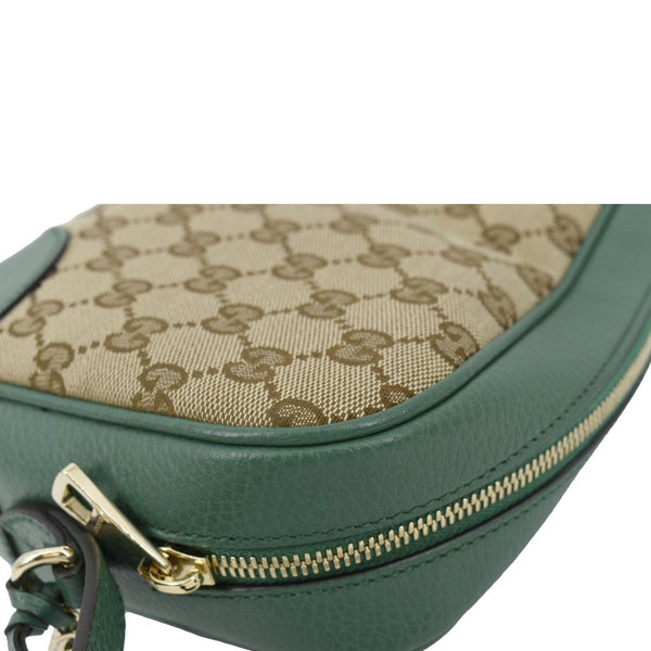 GUCCI Bree GG Canvas Leather Crossbody Bag Green 449413