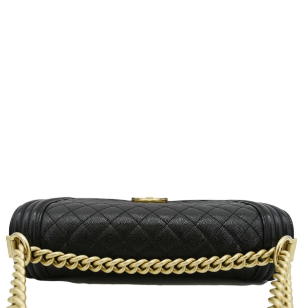 CHANEL Medium Boy Flap Caviar Quilted Leather Shoulder Bag Black