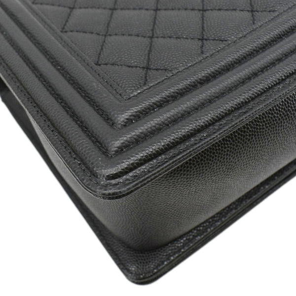 CHANEL Medium Boy Flap Caviar Quilted Leather Shoulder Bag Black