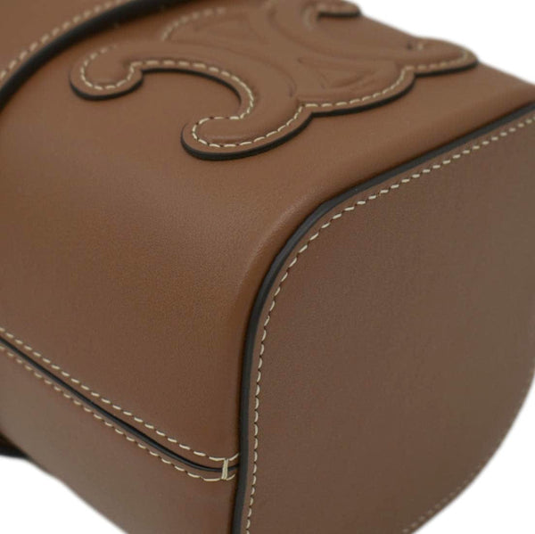 CELINE Small Box Cuir Triomphe Leather Crossbody Bag Tan
